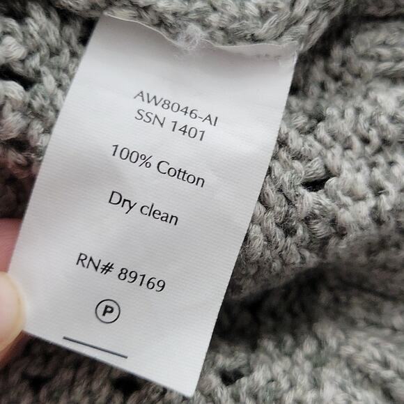 ATM Anthony Thomas Melillo Gray Open Knit Crewneck Sweater Women's Medium - Picture 6 of 6